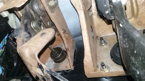 Drilled out clevis pin hole in nissan brake pedal and checked to see that everything will indeed line up. . Nissan hardbody clutch pedal adjustment